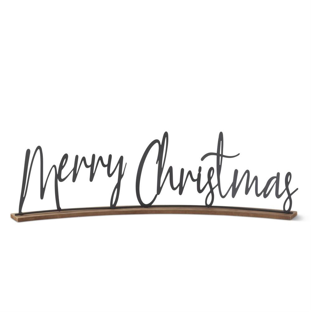 25" Curved Metal Merry Christmas Sign
