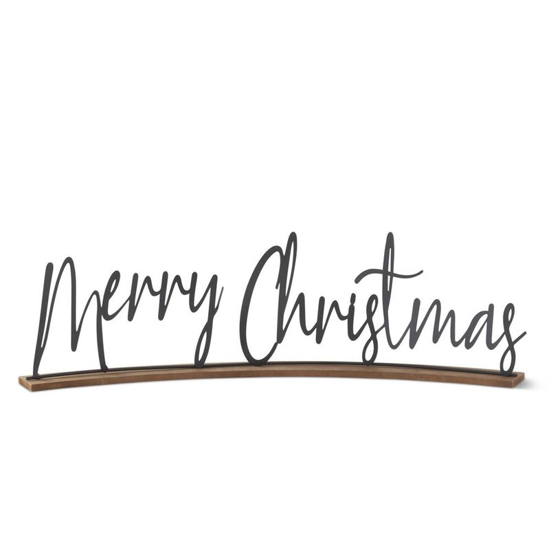 25" Curved Metal Merry Christmas Sign