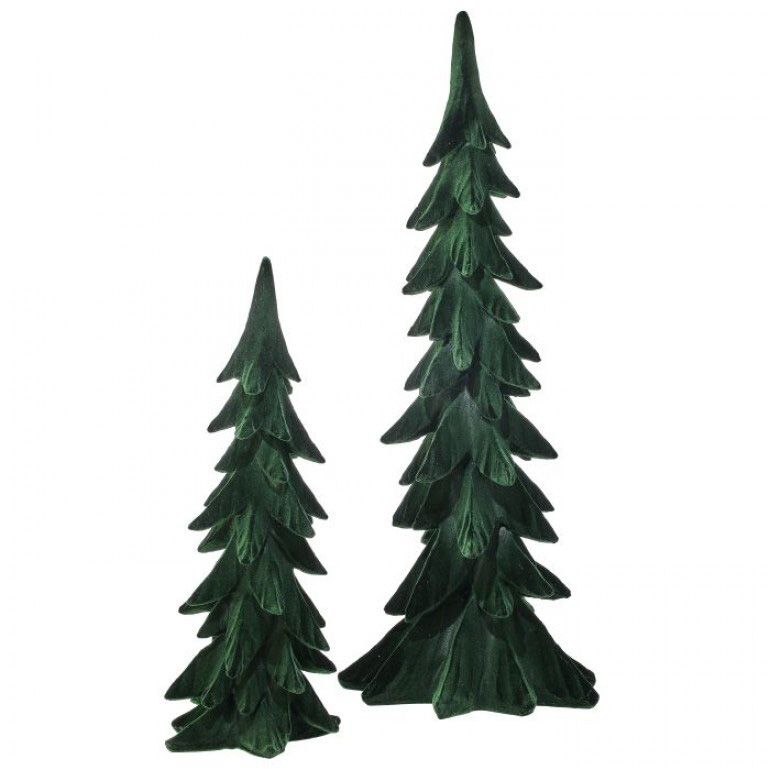 17.5"& 23" Resin Flocked Tree Set