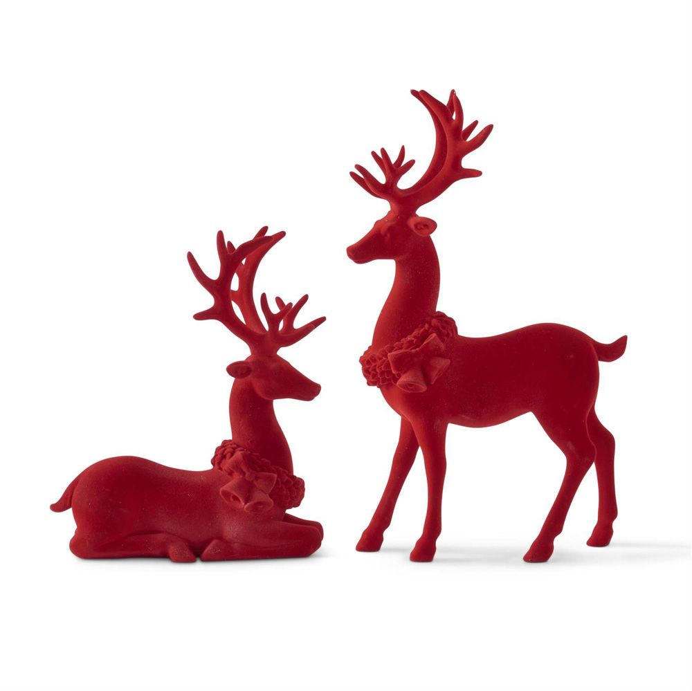 9"-12.75" Velvet Resin Reindeer