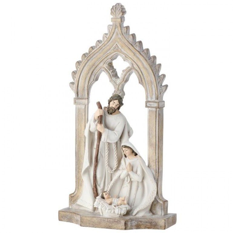 17" Resin Holy Family With Arch