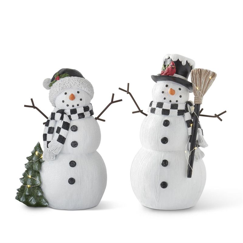 11" Glittered LED Snowman