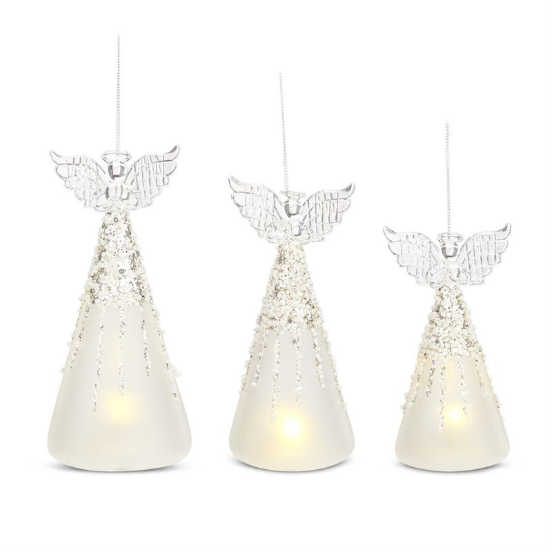 5.25"-9.25" Frosted Beaded Glass LED Angel