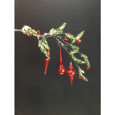 33" Pine Spray w/ Hanging Mercury Ornaments