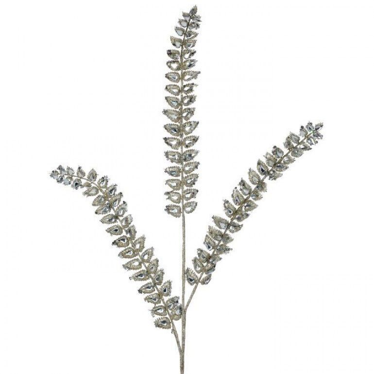 34.5" Champagne or Red Jeweled Glitter Fern Spray
