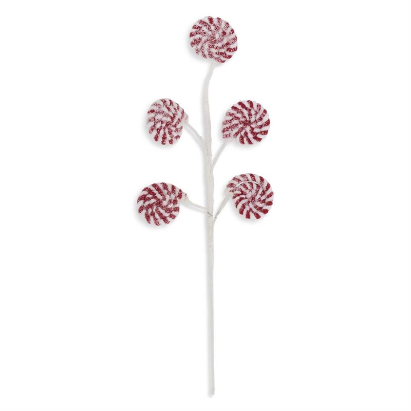 22" Glittered Flocked Lollipop Spray