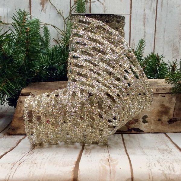 5.25" x 10yds Tinsel Link Stretch Ribbon