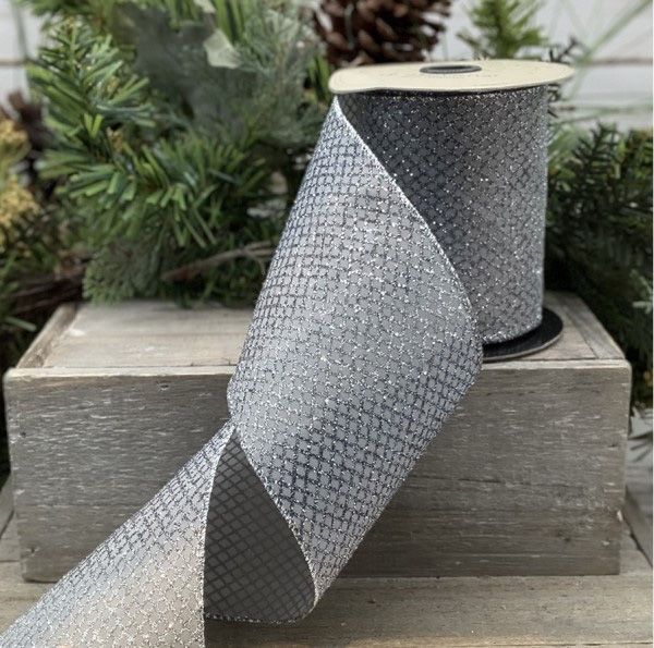 4" x 10yds Metallic Diamond Mesh Ribbon