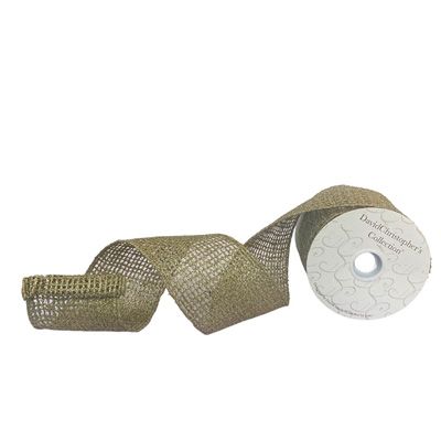 4" x 10yds Glitter Painted Jute Ribbon (Champagne or Lime)