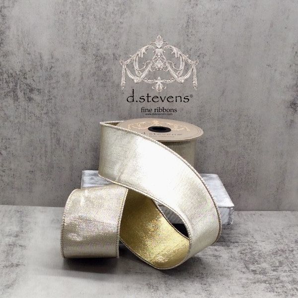 2.5" x 10yds Double Sided Metallic Dupion Ribbon