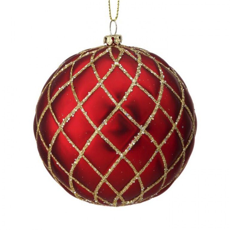 4" Matte Glitter Net Ornament