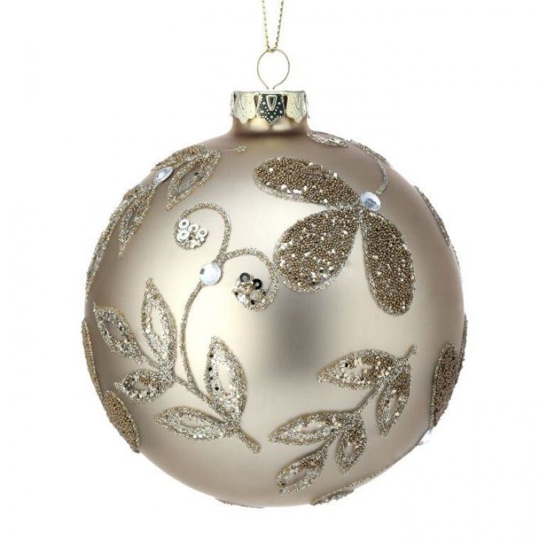 4" Gilded Glass Jewel Ornament