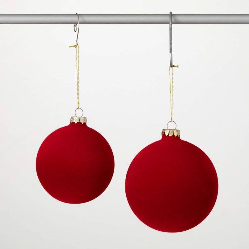 4"-4.75" Flocked Ball Ornament