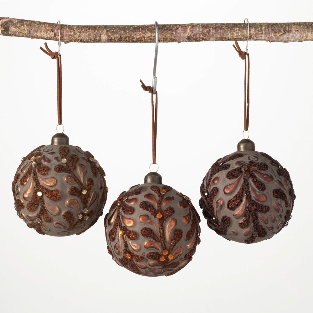 4" Embellished Ball Ornaments Set