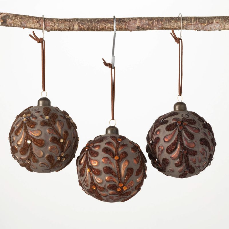 4" Embellished Ball Ornaments Set