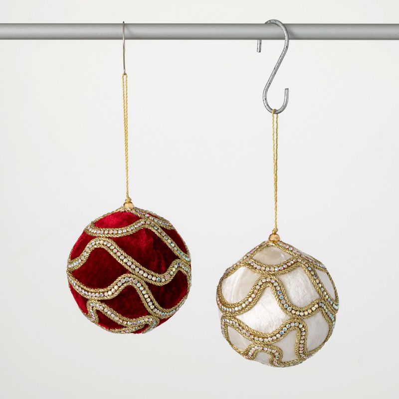 4" Jeweled Ball Ornament