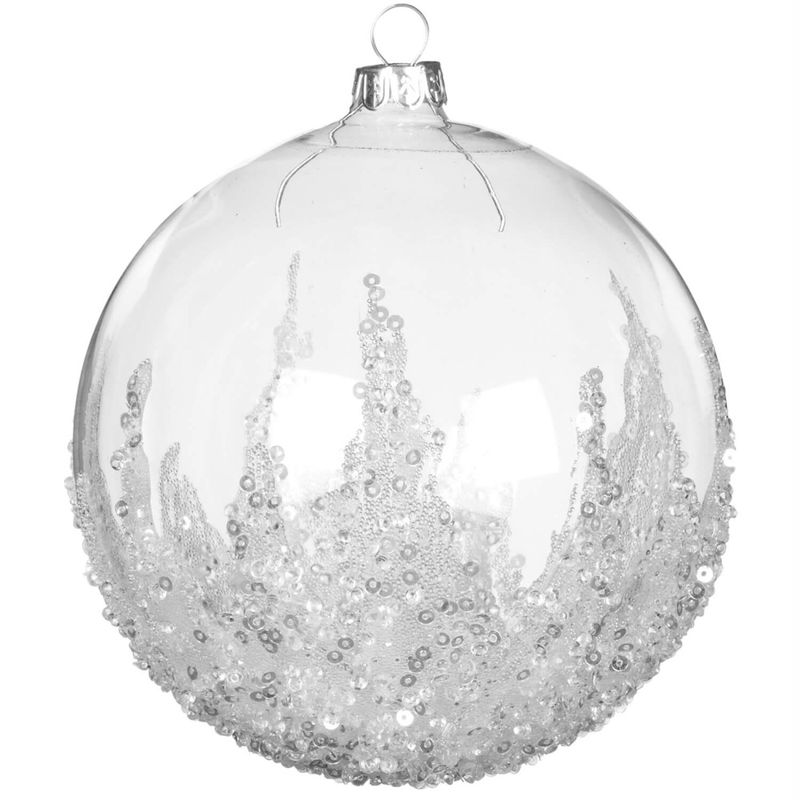 5" Clear Glass Ball Ornament