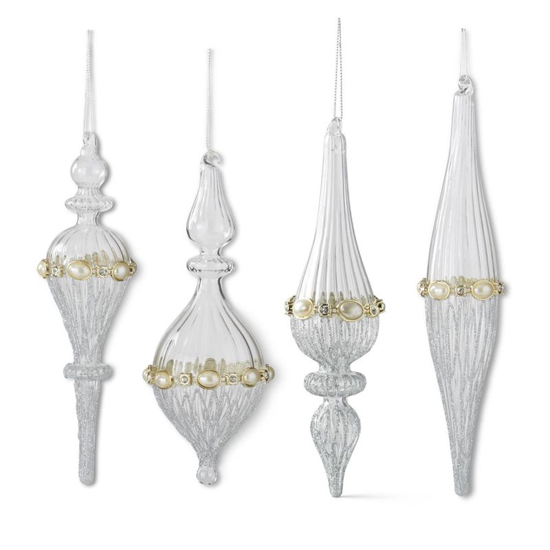 Clear Glass Glitter Ornament