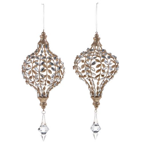 14" Jeweled Drop Ornament
