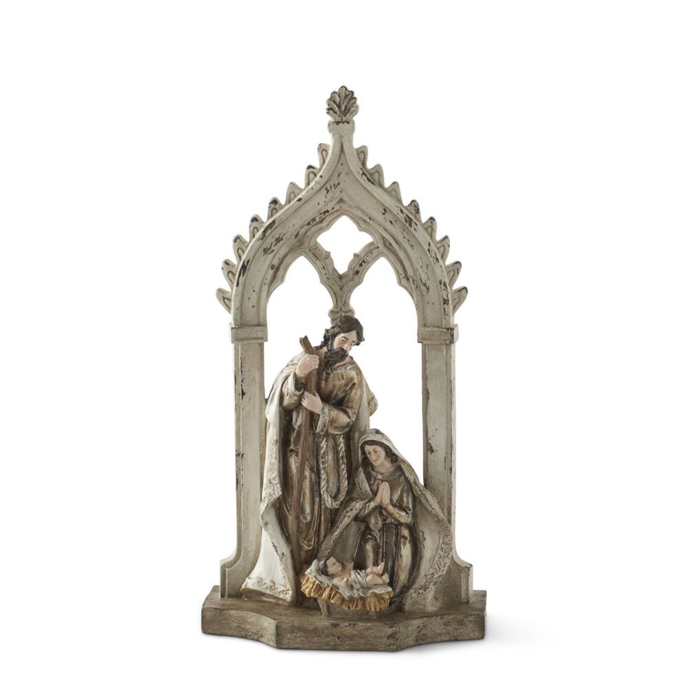 16.75 16.75" Cathedral Nativity Scene
