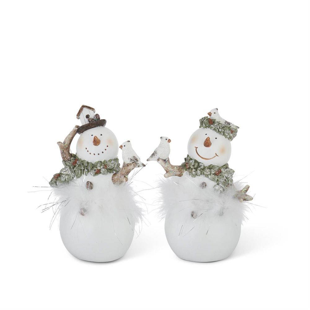 7" White Glitter Snowman