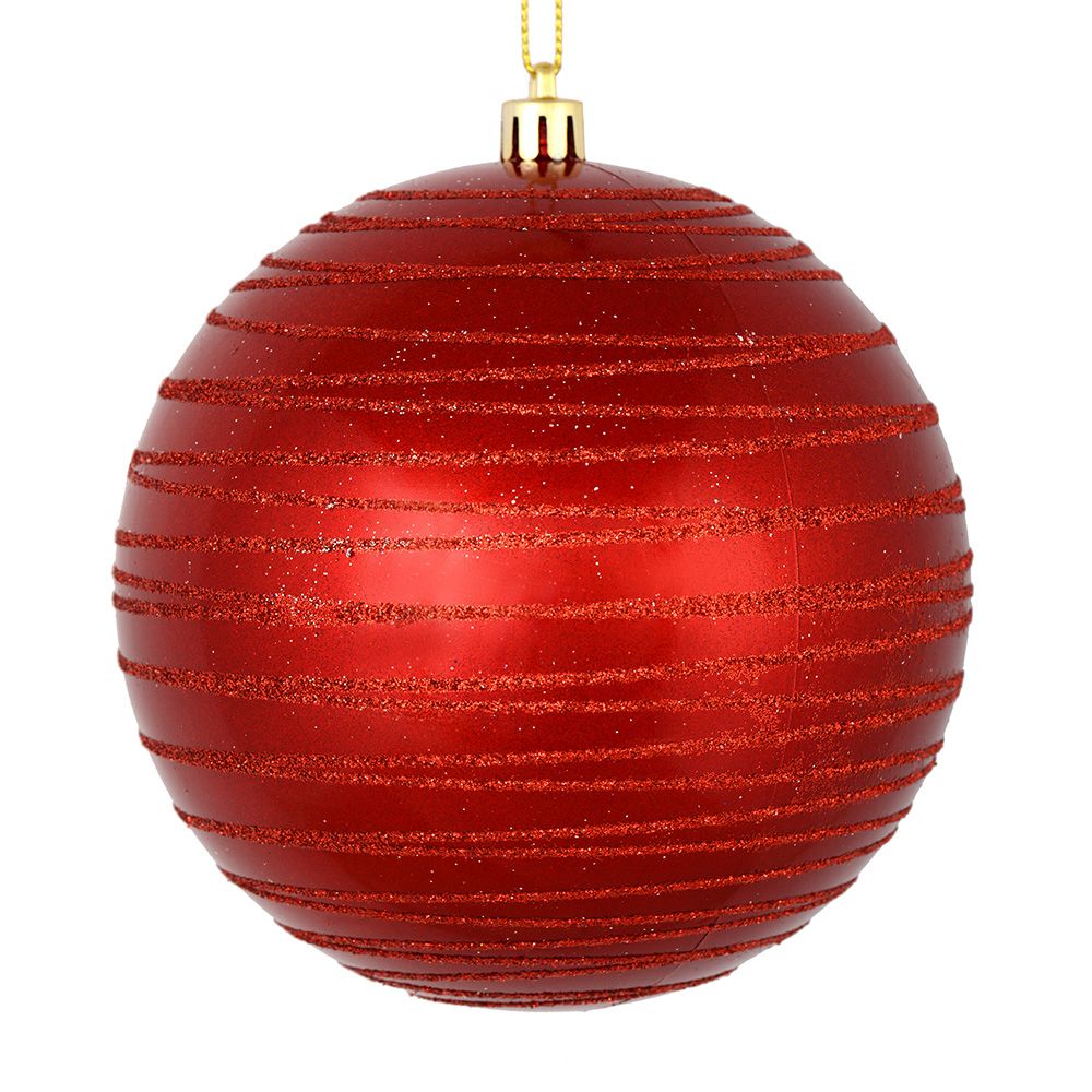 6 6" Candy Glitter Ball Ornament