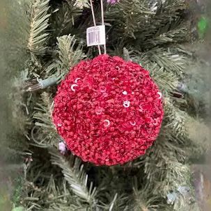 4 4" Beaded Ball Ornament