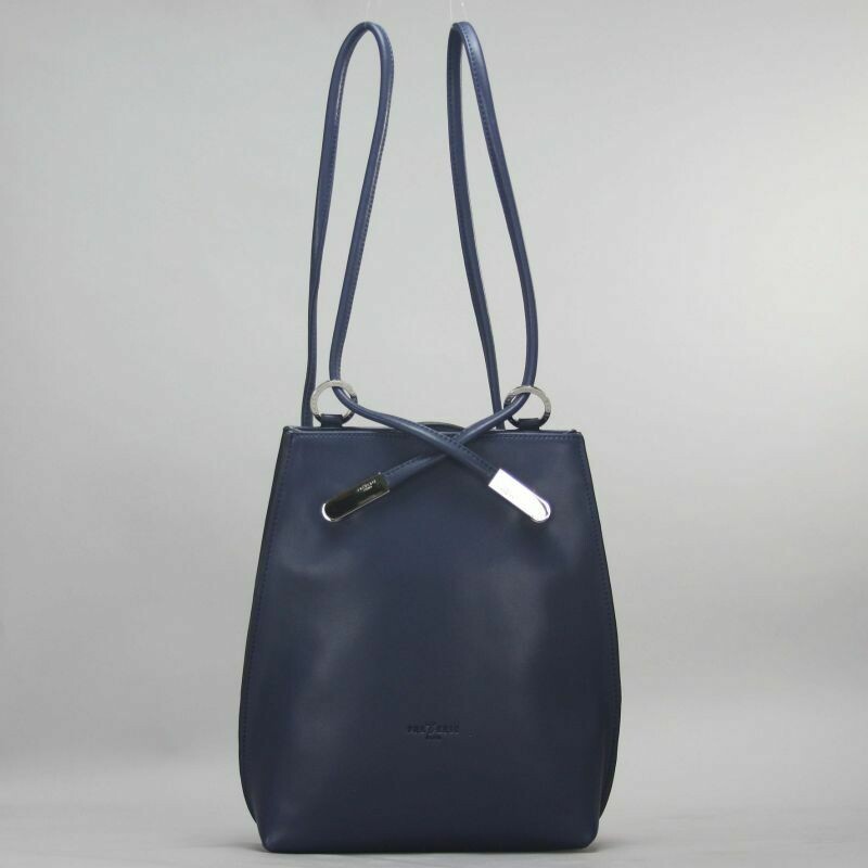 FredericT Leather Backpack Shoulder Bag NAVY