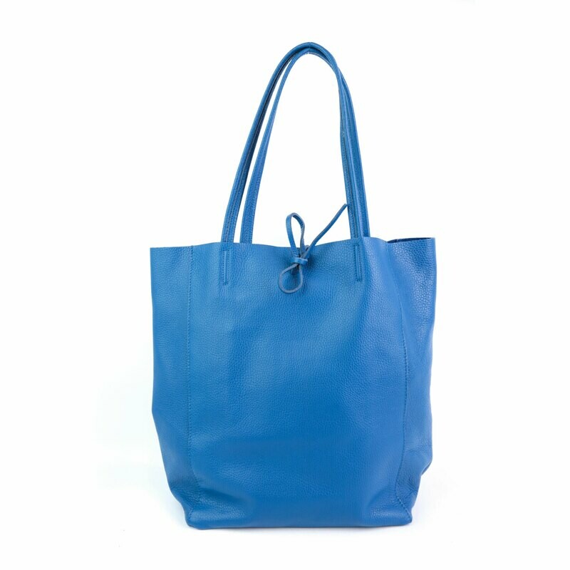 Leather Tote Blue