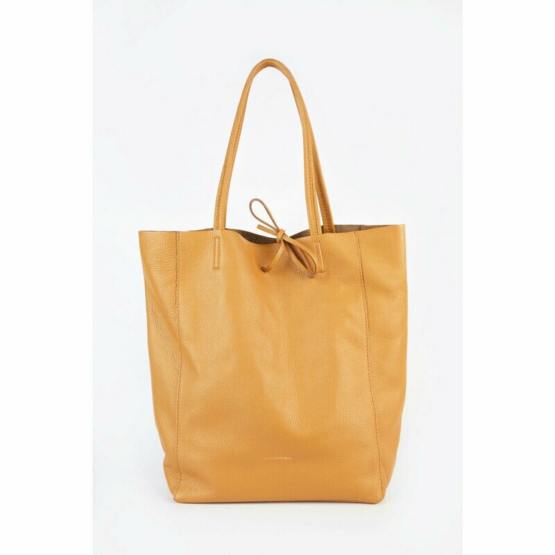 Leather Tote Mustard Yellow