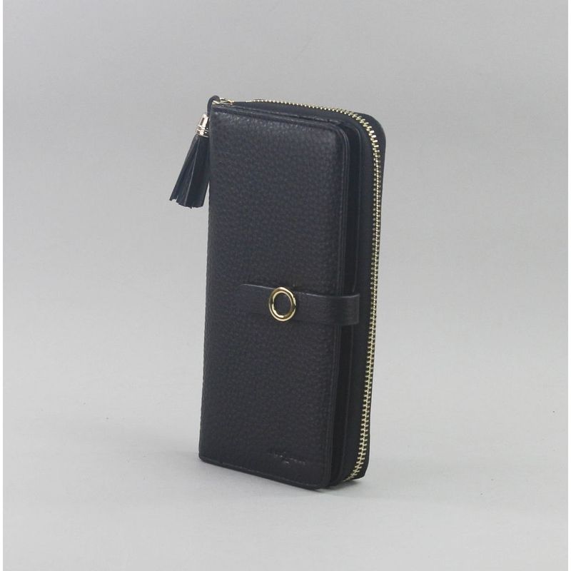 Rectangular Leather Wallet Organizer Black
