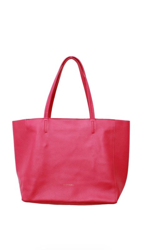Leather Tote Fuchsia