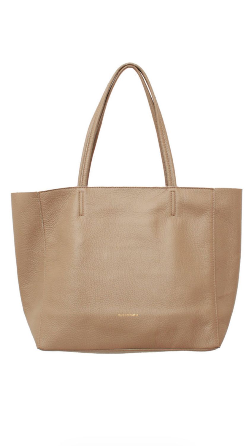 Leather Tote Taupe