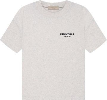 Essentials Light Oat Tee 2022 Fuzzy Front And Back Logo 