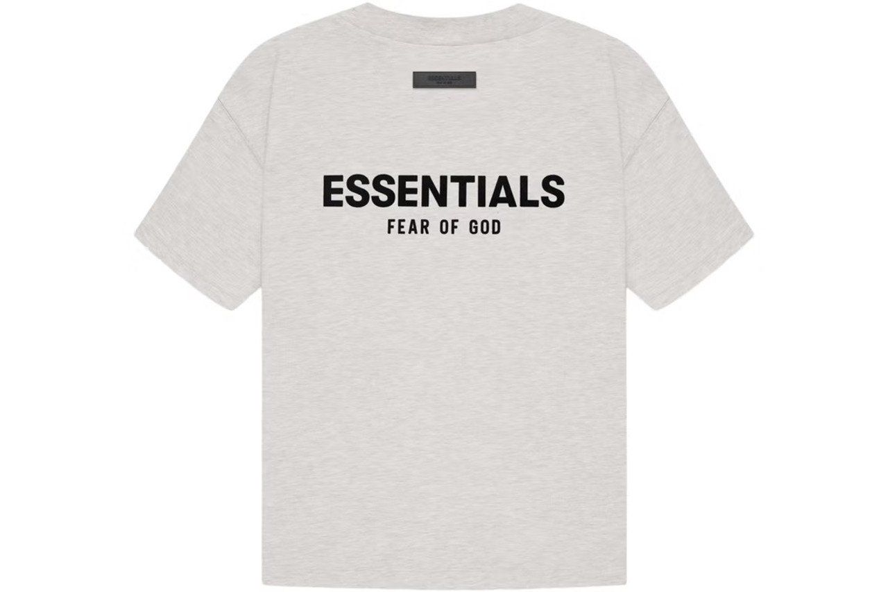 Essentials Light Oat Tee 2022 Fuzzy Front And Back Logo 