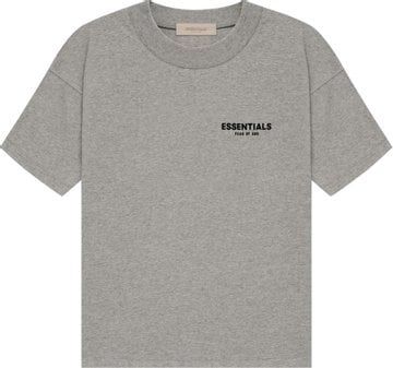 Essentials Dark Oat Tee 2022 Fuzzy Front And Back Logo
