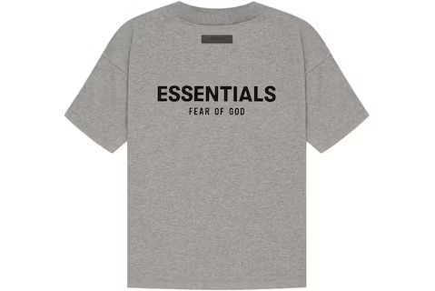 Essentials Dark Oat Tee 2022 Fuzzy Front And Back Logo