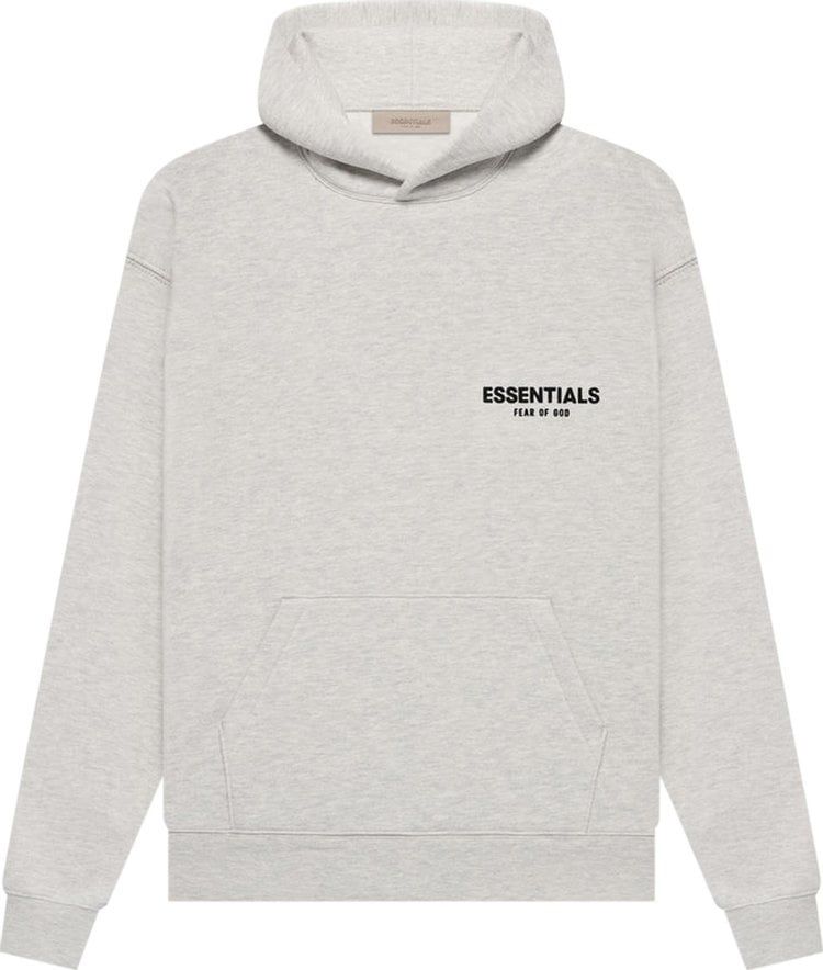 Essentials Light Oat Hoodie 2022 Fuzzy Front And Back Logo