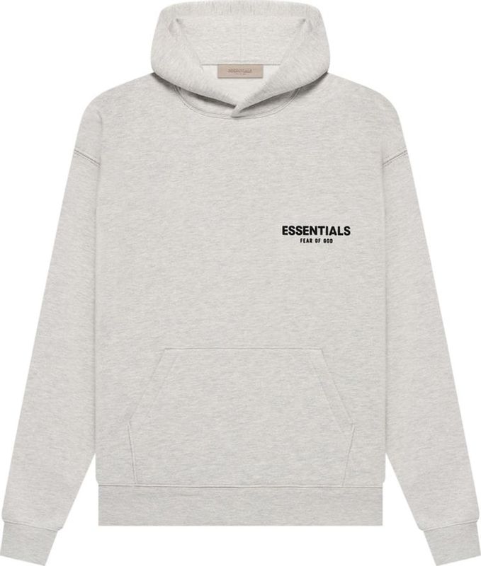 Essentials Light Oat Hoodie 2022 Fuzzy Front And Back Logo
