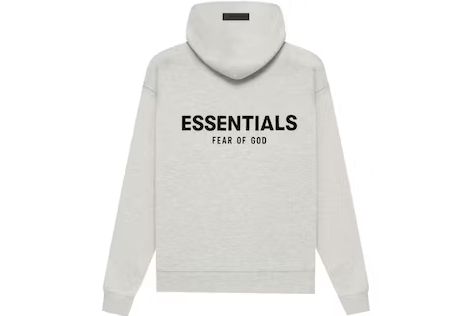 Essentials Light Oat Hoodie 2022 Fuzzy Front And Back Logo