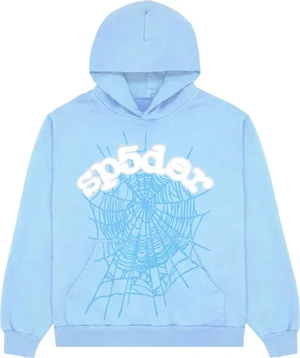 Sp5der Hoodie Web Sky Blue