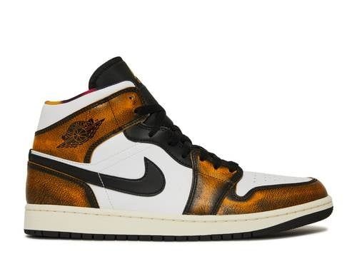Jordan 1 Mid Orange Wear Away
