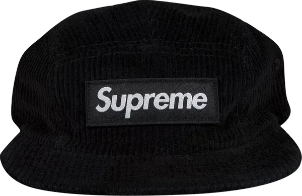 Supreme Corduroy Cap Black