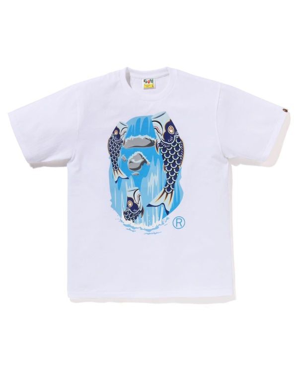 Bape Tee ABC Blue Fish , Color: White, Size: S