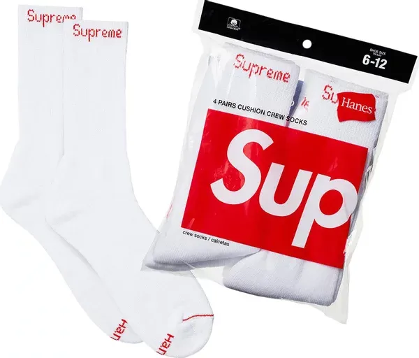 Supreme x Hanes Crew Socks (4 Pack) 