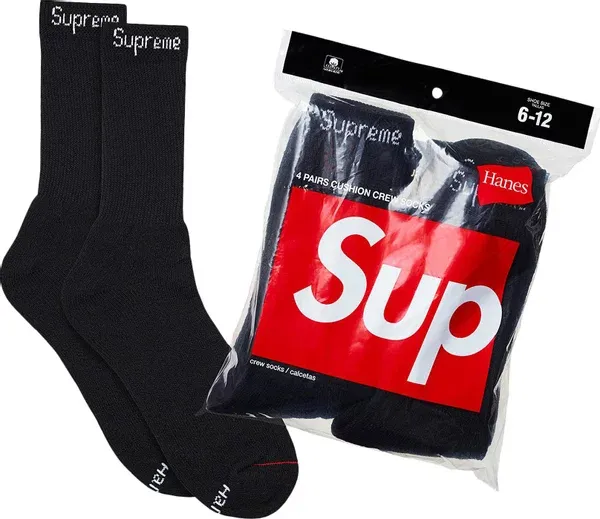Supreme x Hanes Crew Socks (4 Pack) 