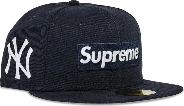 Supreme New York Yankees Box Logo New Era Fitted Cap Navy