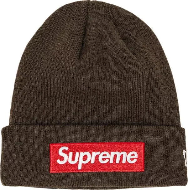 Supreme Box Logo Beanie Brown/Red