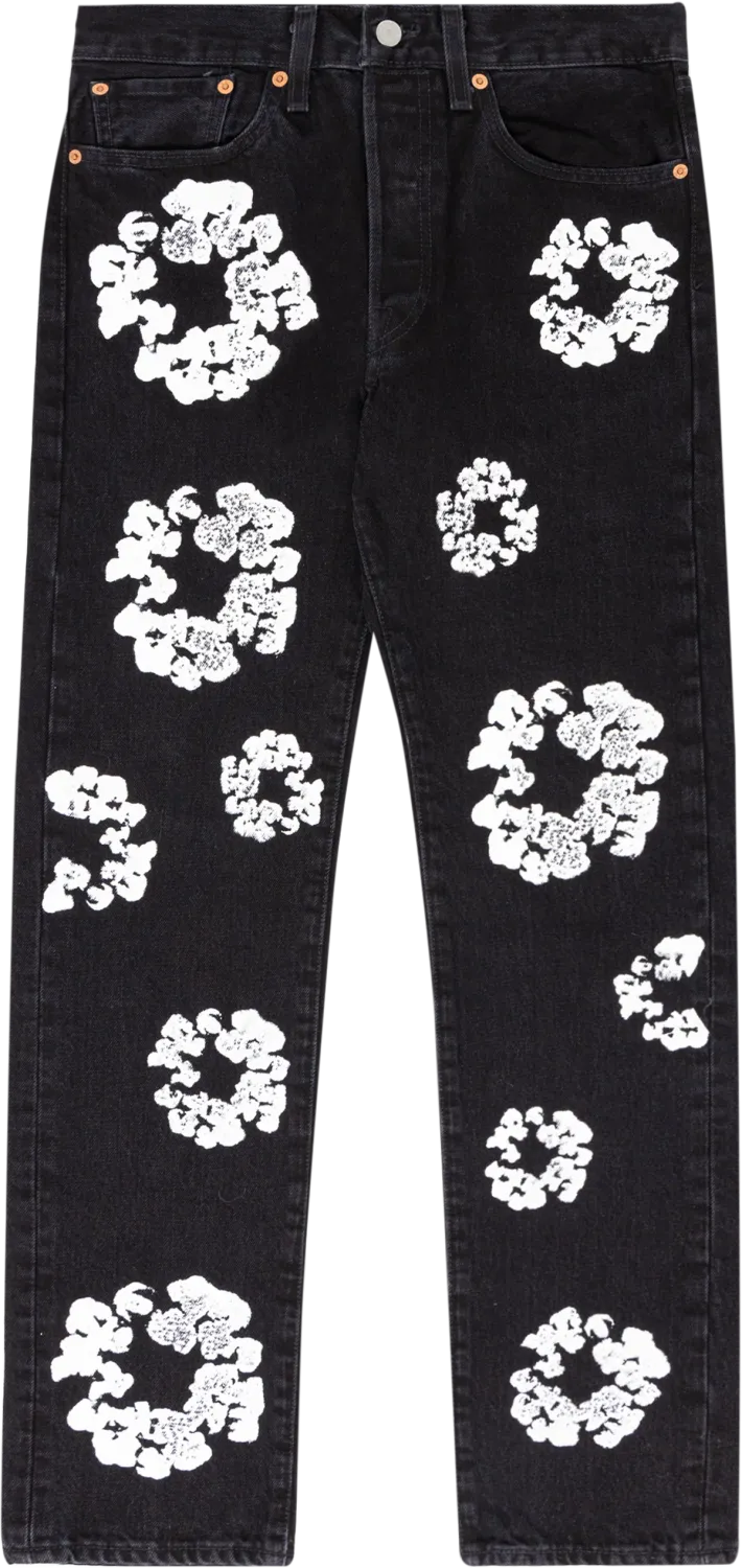 Denim Tears X Levi&#39;s Cotton Wreath Jean Black