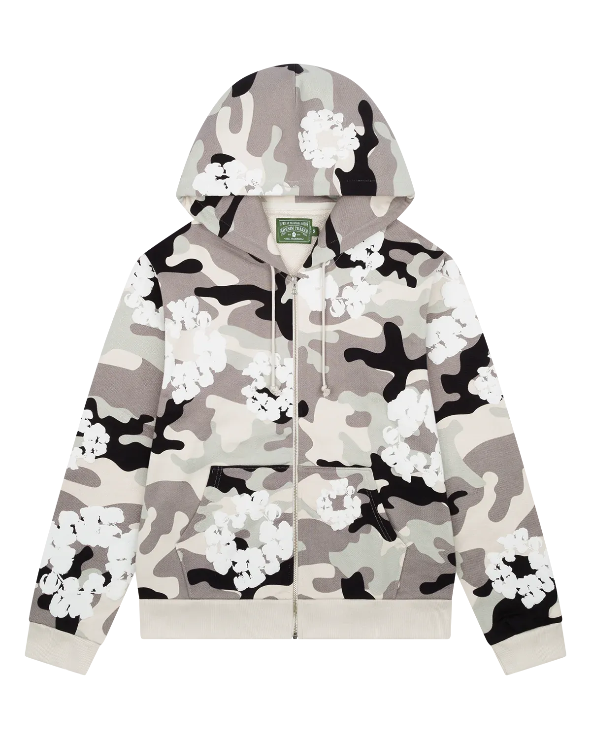 Denim Tears Cotton Wreath Zip Hoodie White Camo
